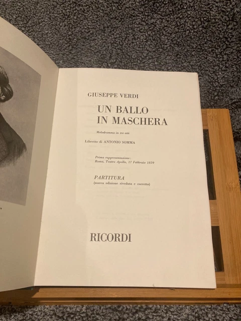 Verdi Un bal Masqué Un Ballo in maschera partition de poche reliée ed. Ricordi