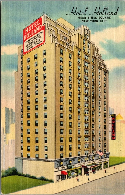 HOTEL HOLLAND NEAR Times Square New York City NY Unposted Postcard 4 