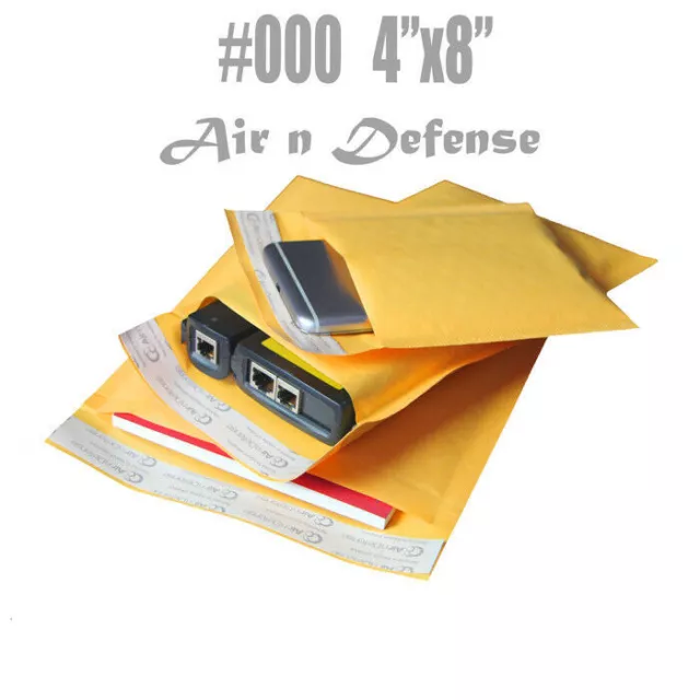 3000 #000 4x8 Kraft Bubble Padded Envelopes Mailers Shipping Bags AirnDefense