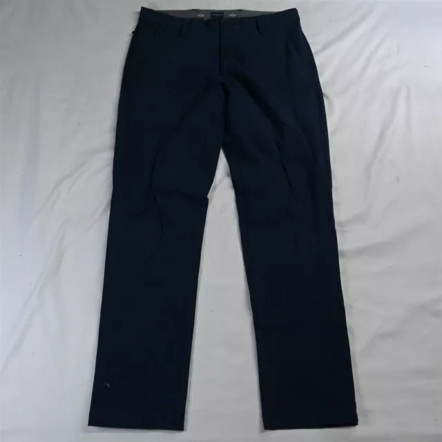 DOCKERS 34 x 34 Navy Blue Slim Fit Stretch Mens Hidden Zip Pocket Chino Pants