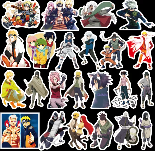 50Pcs Anime Naruto Stickers Pack Laptop Moto Car Luggage Water Bottle  Decals Lot 