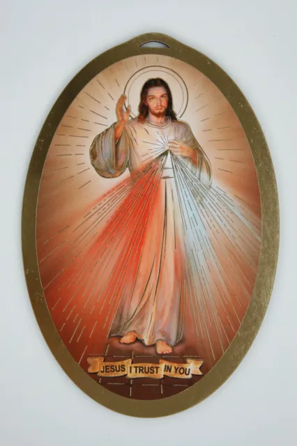 Jesus Open Heart Divine Mercy Blessed Mother of God John Paul 2 Catholic Plaque