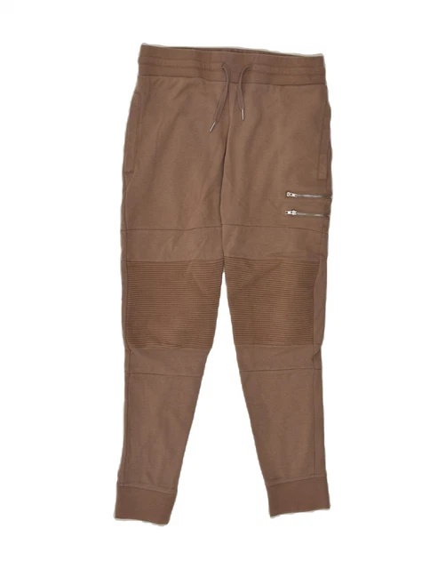 TUTA ZARA UOMO Pantaloni Jogger Large Marrone Cotone AQ49 EUR 23