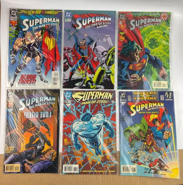 Mixed Lot of 6 DC Comics 1990's Superman The Man of Steel