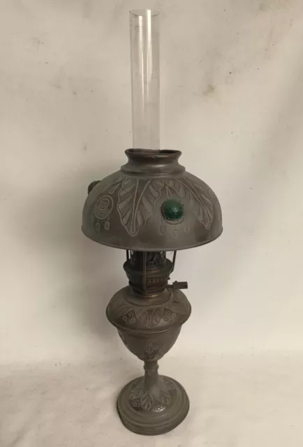 Lampe parisienne à pétrole sur pieds en laiton - fin XIXe siècle / 1900