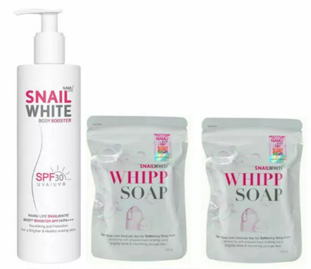 Snail White Body Booster SPF30 Lotion 300 ml + 2 Whipp Bar Soap 100g