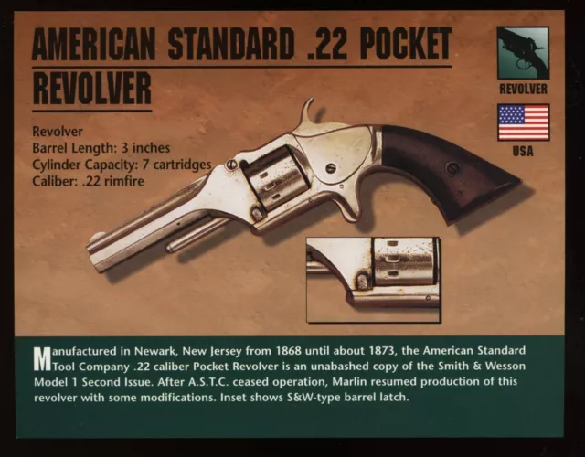 American Standard .22 Pocket Revolver Atlas Classic Firearms Card