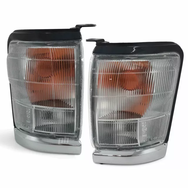 Corner Indicator Park Lights Chrome PAIR Fits Toyota Hilux SR5 4WD 97-01 LH + RH