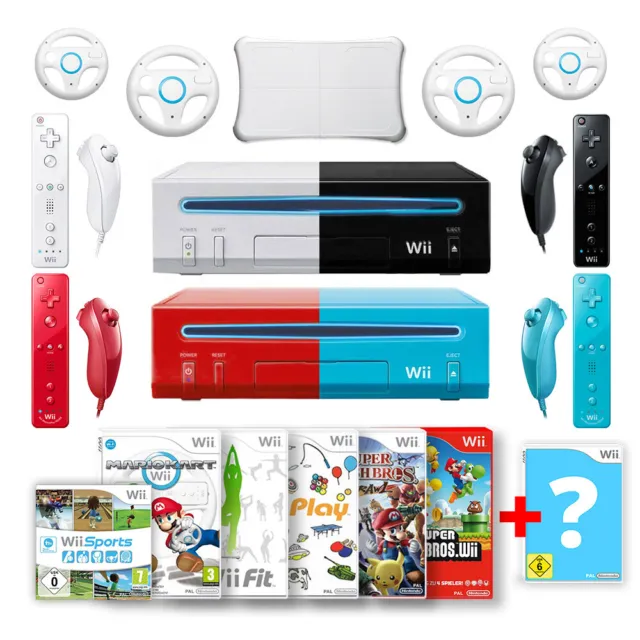 Nintendo Wii Konsole + Remote + Spiele nach Wahl wie Mario Kart, Fit, Sport 🎅🎄
