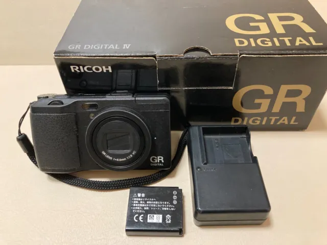 【N MINT in Box】 Ricoh GR Digital IV 4 10.4MP Black Compact Digital Camera JAPAN