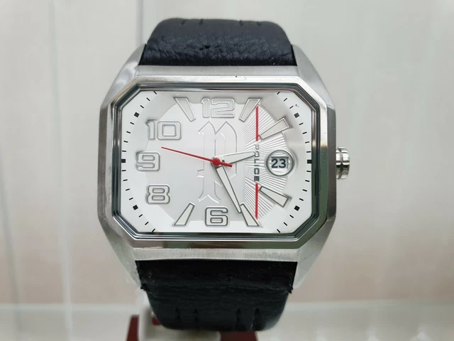 Police Orologio Da Uomo Al Quarzo Con Cinturino In Pelle P14195JS-13 - Quadrante Rotondo, Funzione Data, Stile Classico