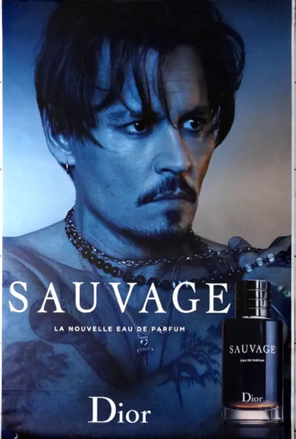 Affiche Publicitaire 120 x 175 cm parfum "Sauvage"  Dior (Johnny Depp)