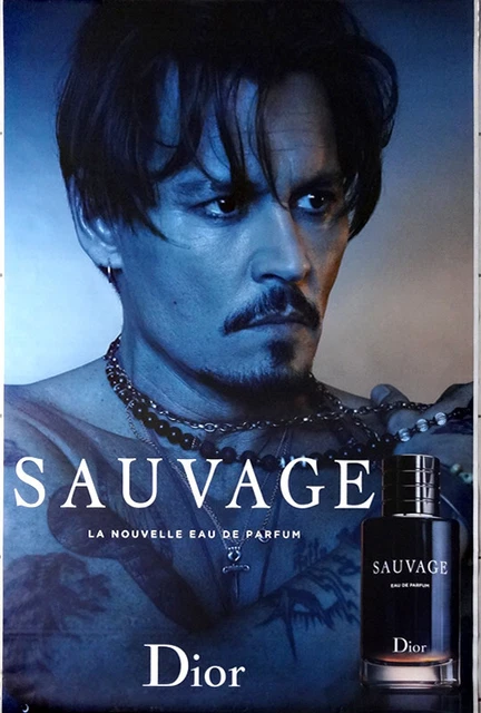 Affiche Publicitaire 120 x 175 cm parfum "Sauvage"  Dior (Johnny Depp)