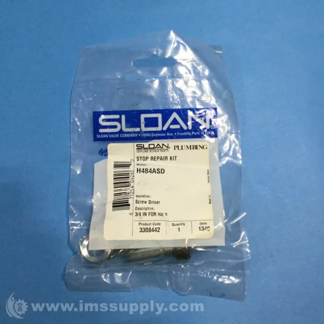 Sloan Valve Co H484ASD Stop Repair Kit, Screw Driver FNFP