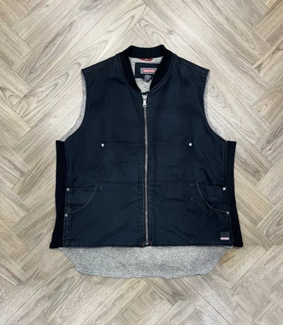 Craftsman Full Zip Heavyweight Sherpa Fleece Workwear Black Gilet Men’s XL