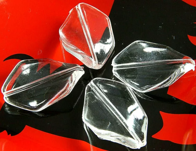 15 x OVAL ACRYLIC BEADS~LARGE~CRYSTAL CLEAR~TWIST ~FACETED, 30 x 19 x 7  MM