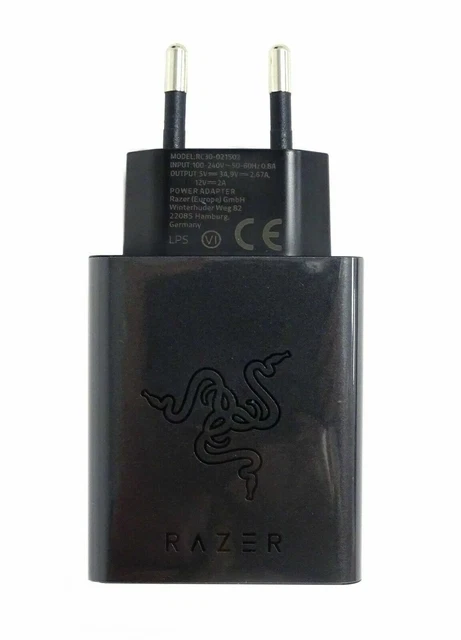 GENUINE RAZER 24W 3A EU Charger Power Adapter / USB-C Data Cable for ...