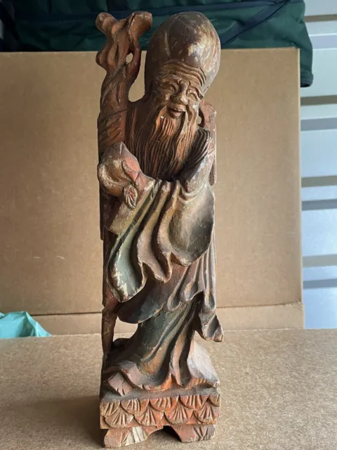 Antique carved Rosewood Chinese Sau the immortal