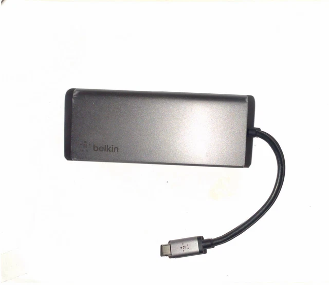 Belkin Hub Multimédia USB-C Avec Câble USB-C Intégré  Dock Usb C Pour Ordinateurs Portables Equipes D Un Port Usb C Et Fonctionna