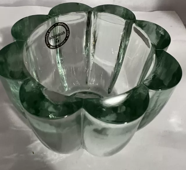 Vintage Shiraleah recycled glass flower vase Candle Holder made in Spain