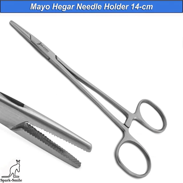 thumbnail image 2 of Dental Surgical Mayo Hegar Needle Holder Forceps - Veterinary Locking Pliers 16cm 2 of 5