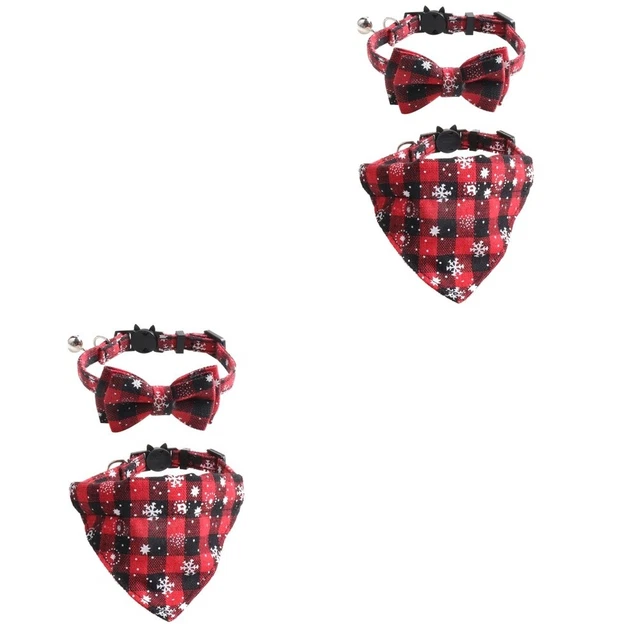 2 Sets von Pet Fliege Weihnachten Haustier Bowknot Halskette Halsbänder Kristall