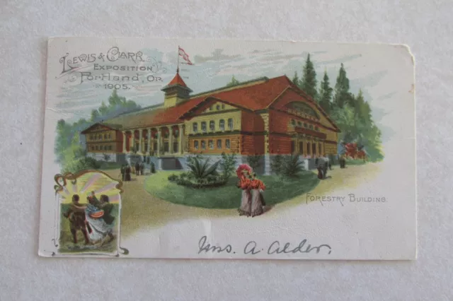 Lewis & Clark Exposition Portland Oregon 1905 Forestry Blg Vtg Postcard b325