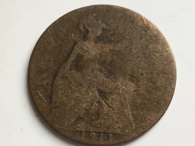 1911 George V  British halfpenny 1/2p