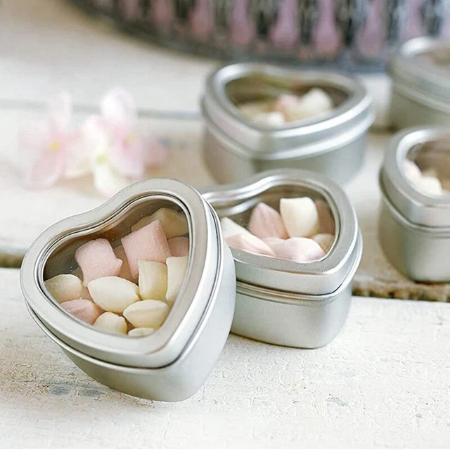 15PCS HEART SHAPED Metal Tins Box with Lids Candy Boxes Heart Empty