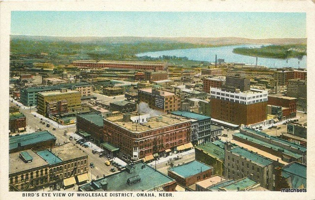 1920s Birdseye View Wholesale District Omaha Nebraska Teich Mc Laughlin 8435