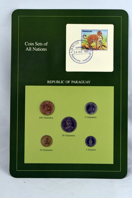 Coin Sets of All Nations Franklin Mint Republic of Paraguay 1990, 88, 86
