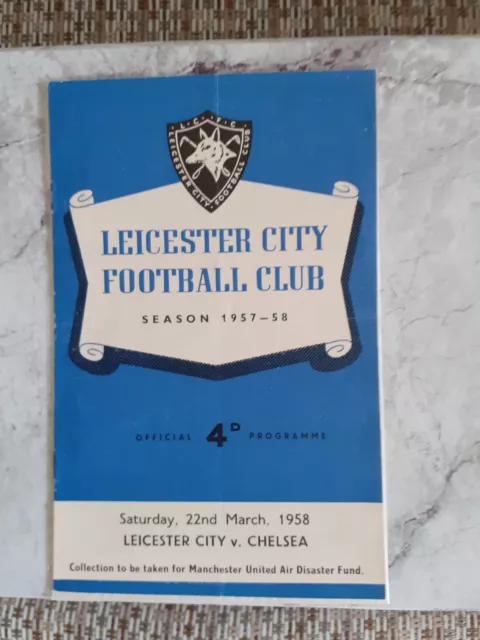 Leicester City V Chelsea Programme 22 March 1958