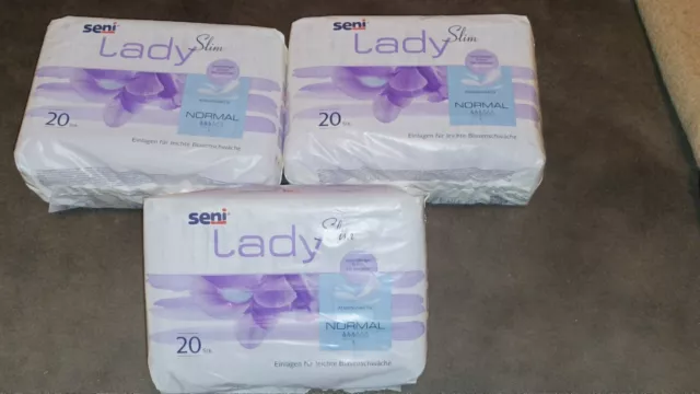 60 Seni Lady Slim Hygieneeinlage Inkontinenz Slip Einlagen 3 Tropfen Binden