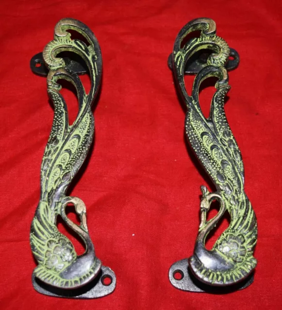 Brass Antique Design Peacock Shape Door Handle Restaurant Door Handle Gk 611