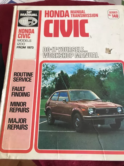 Honda Civic service repair Shop manual Models 1200 From 1973 SP Manual No 140
