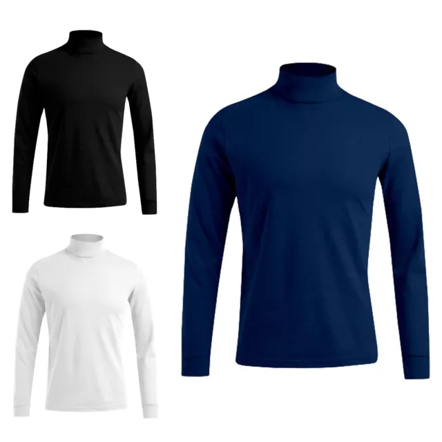 Promodoro Mens Turtleneck-T Longsleeve, Herren Langarm Rollkragen T-Shirt 3407