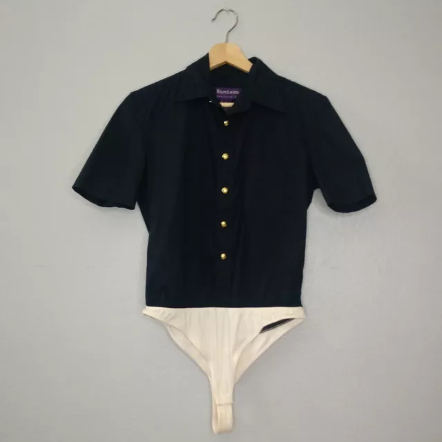 Ralph Lauren Women's Size 6 Navy Blue Bodysuit Romper One Piece Nautical  Snap