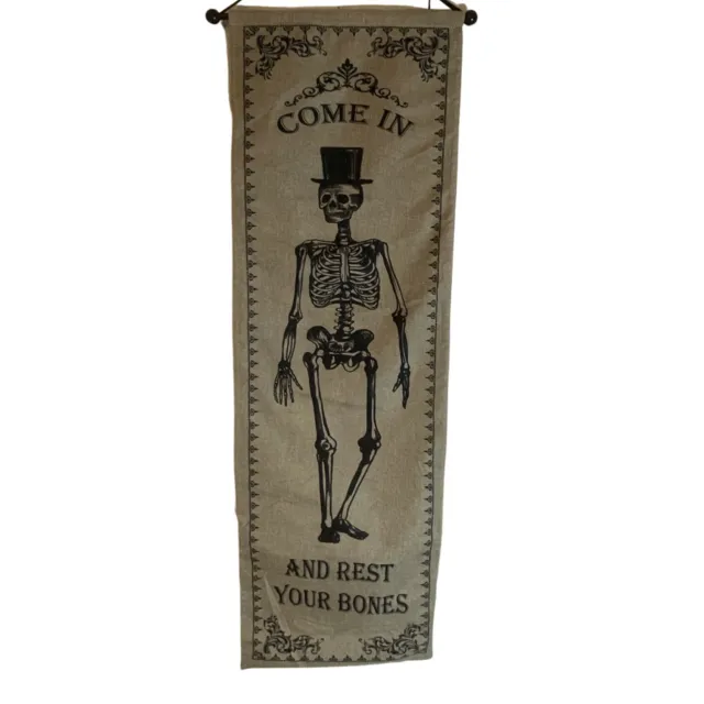 Halloween Skeleton Rest Your Bones Wall Decor/ Goth/ Come In