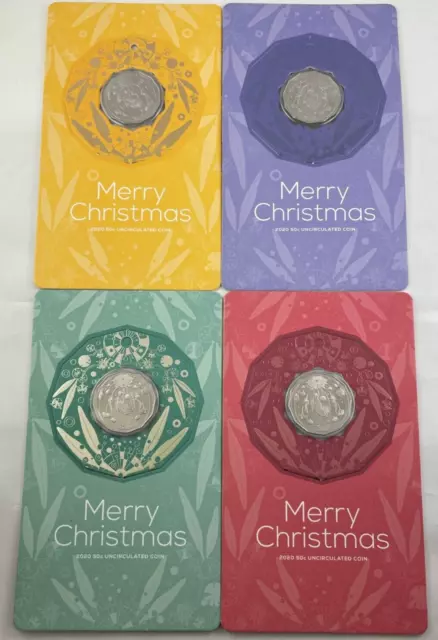 2020 Merry Christmas 50c Carded Coin Set of 4 - RAM - CuNi - Uncirculated -