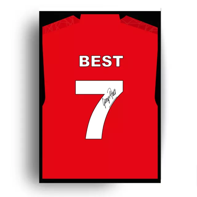 George Best Signed Shirt Poster (Man Utd)