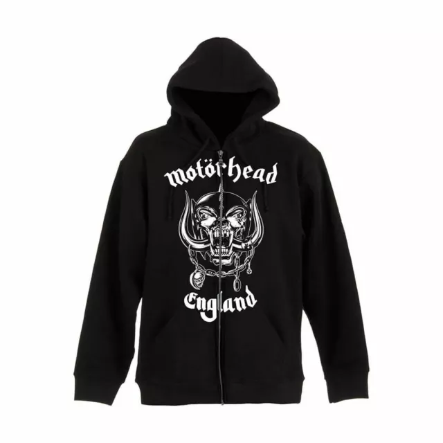 Motorhead England Black Zip-Up Hooded Sweater - Unisex Jacket