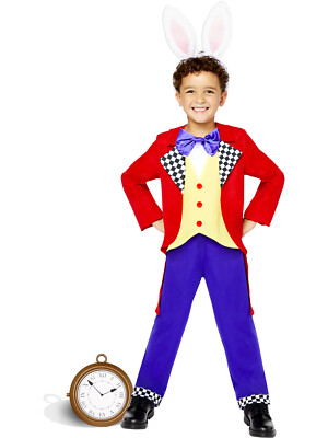 SIGNOR figlio Coniglio Bianco Costume Ragazzi Libro Settimana Giorno Alice nel paese delle meraviglie 