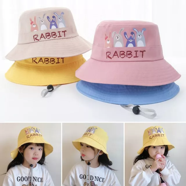 Cotton Polyester Kids Bucket Hat UV Protection Panama Hat Sun Cap  Toddler