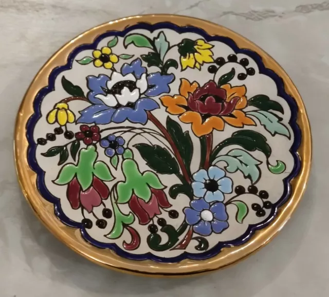 Alte Keramik Schale Vintage Wandteller Deko Handarbeit Auflösung Sammlung 70er