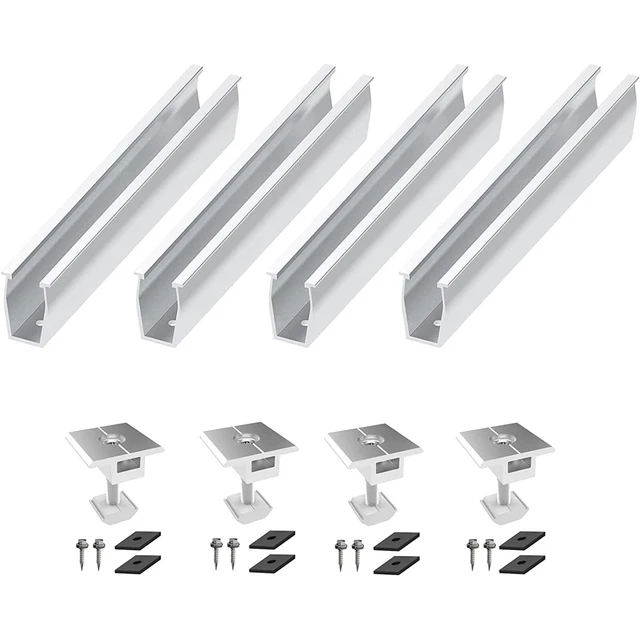 SOLAR PANEL MODULE Aluminum Bracket Rail Trapezoidal Sheet Mounting ...