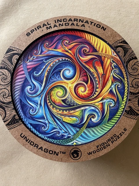 Unidragon Spiral Mandala Wooden King Size 350 Piece Jigsaw Puzzle