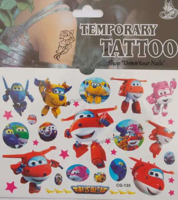 "Super Wings" Cartoon Temporary Body Tattoo Children's - CG-135