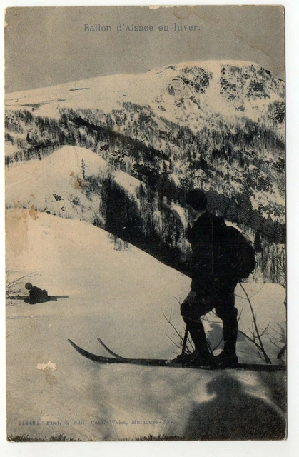 BALLON D' ALSACE - Vosges - CPA 88 - skieurs et chute - sports d' Hiver
