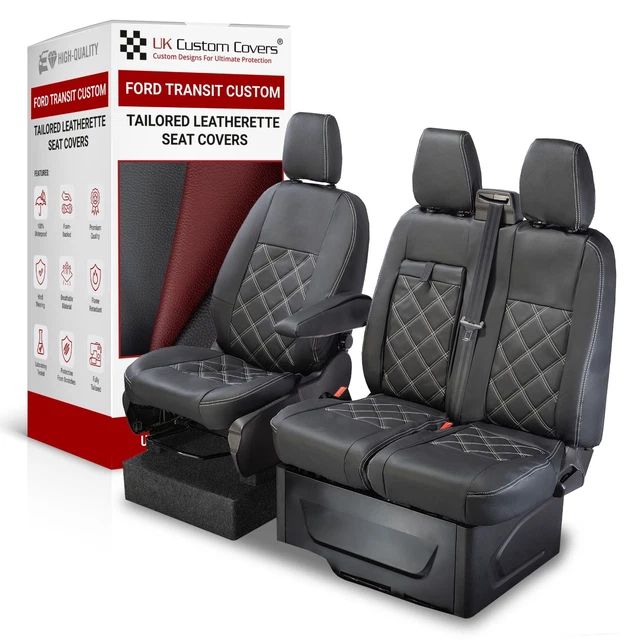 thumbnail image 2 of Ford Transit Custom Crew Cab Full Set Seat Covers (2013-2023) - Grey, 600 Denier, RHD 2 of 6