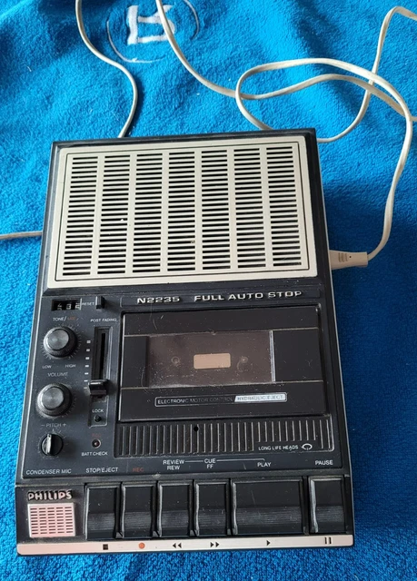 Magnétophone à Cassettes Vintage Philips N 2205, état Fonctionnel